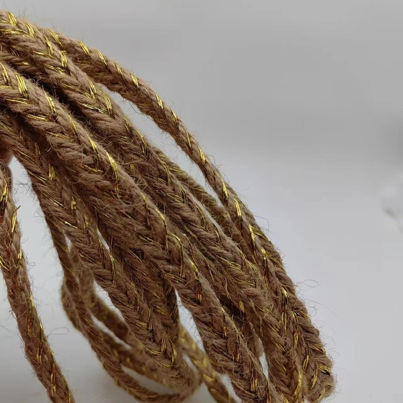 Milieuvriendelijke opmaakmaterialen Breedte KUSTOM Gekleurde gouden jute vlecht en bladeren