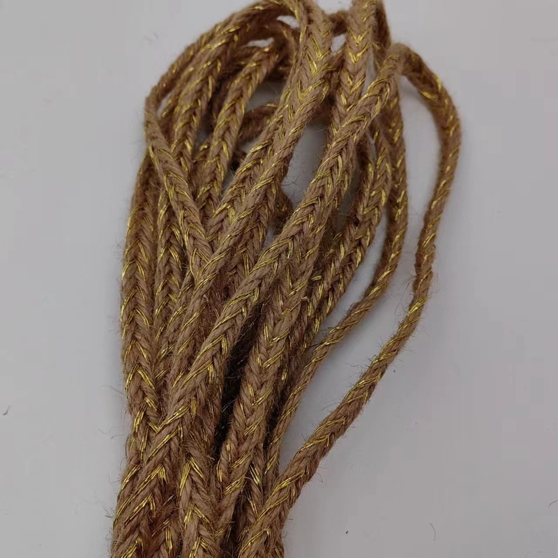 Milieuvriendelijke opmaakmaterialen Breedte KUSTOM Gekleurde gouden jute vlecht en bladeren