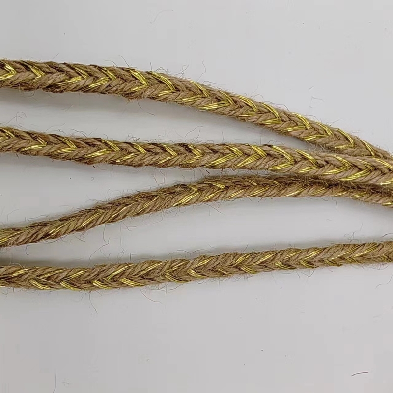 Milieuvriendelijke opmaakmaterialen Breedte KUSTOM Gekleurde gouden jute vlecht en bladeren