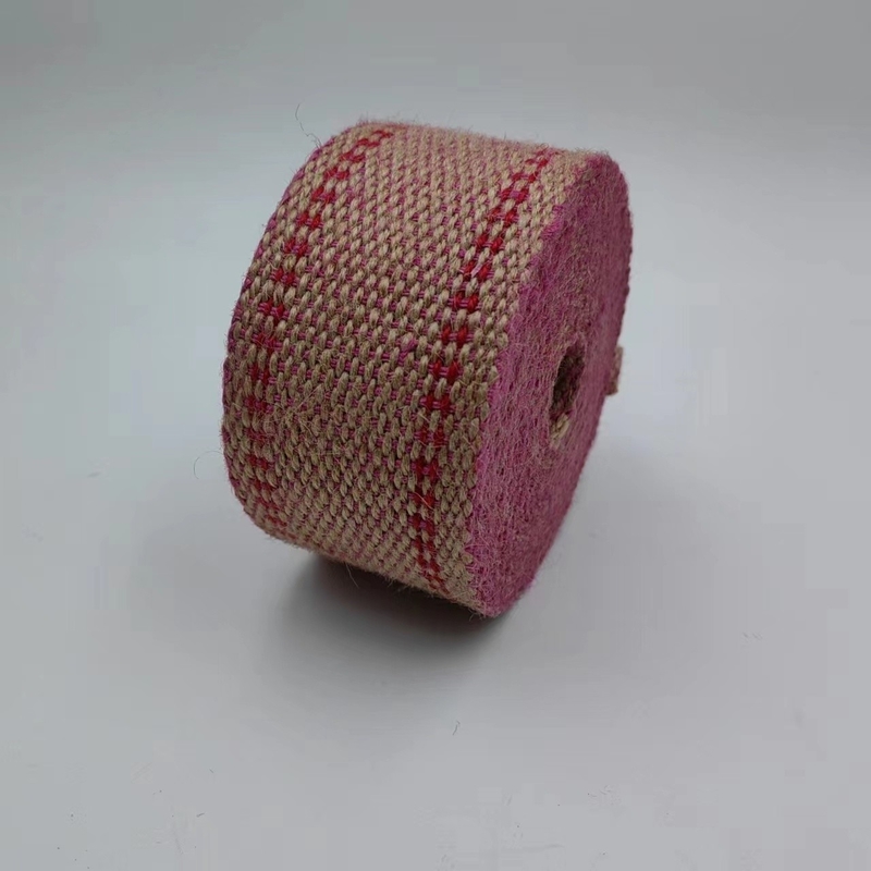 Producenten Op maat gemaakte jute webbing dubbelkleurige rugzakband met op maat gemaakte kleuren