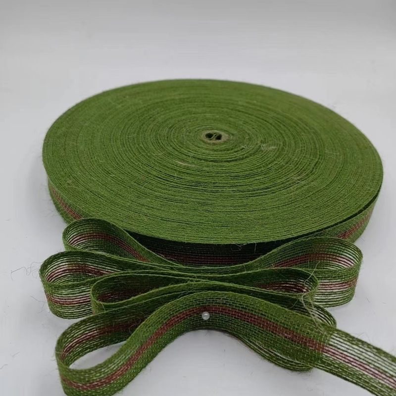 Aanpasbare breedte Groene jute webbing De perfecte aanvulling op uw doe-het-zelf decoratie
