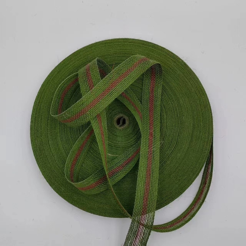 Aanpasbare breedte Groene jute webbing De perfecte aanvulling op uw doe-het-zelf decoratie