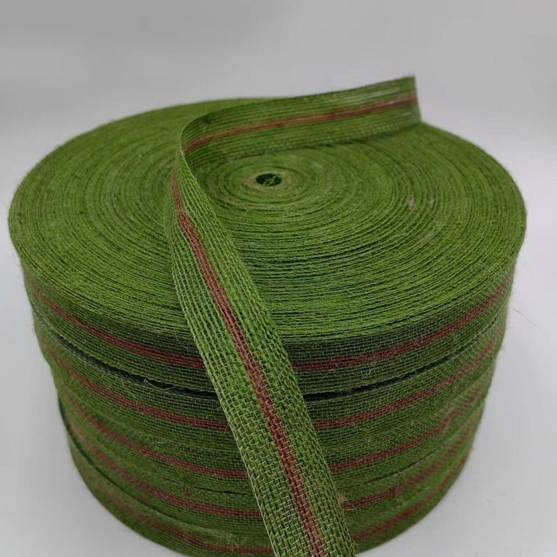 Aanpasbare breedte Groene jute webbing De perfecte aanvulling op uw doe-het-zelf decoratie