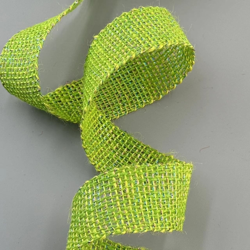 Gewoon 4 cm kerstversiering Jute lint 100% Jute Rood Oranje Zilver Kleurrijk